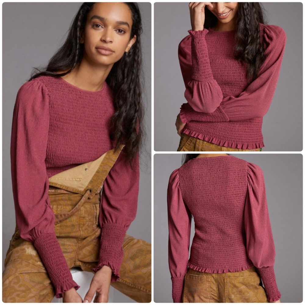 💥PRICE DROP💥 Smocked Puff-sleeved Long Sleeve Top